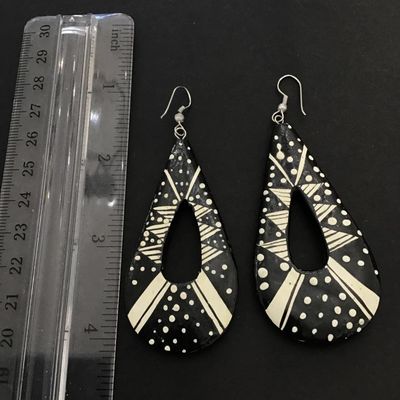 Vintage black and white statement earrings