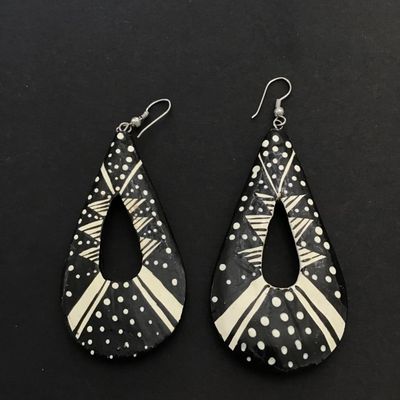 Vintage black and white statement earrings