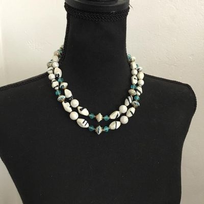Beautiful vintage, double strand statement necklace with beautiful clasp