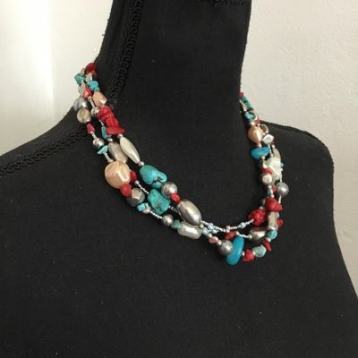 Beautiful statement necklace faux turquoise