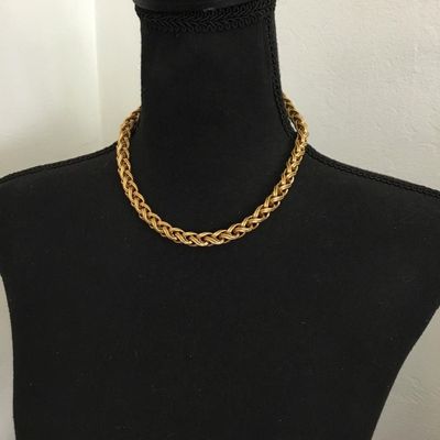 Vintage Napier gold town chunky chain collar necklace 1980s