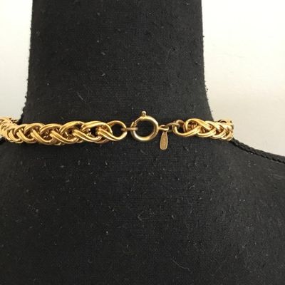 Vintage Napier gold town chunky chain collar necklace 1980s