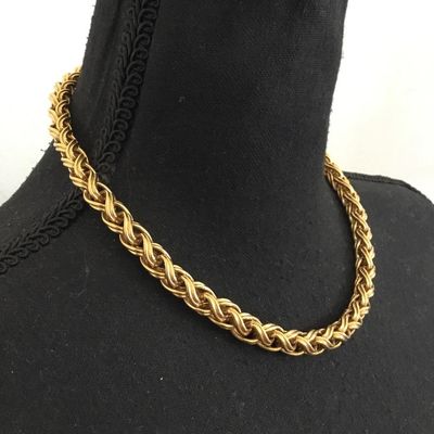 Vintage Napier gold town chunky chain collar necklace 1980s