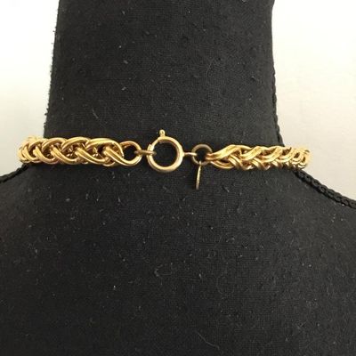 Vintage Napier gold town chunky chain collar necklace 1980s