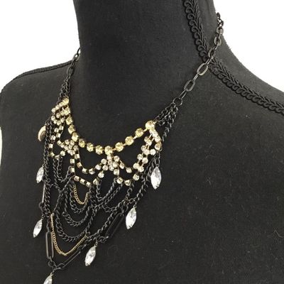 Beautiful statement, necklace black chain