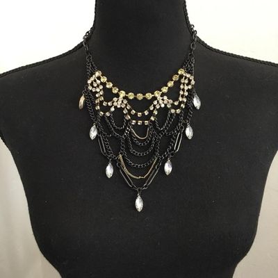 Beautiful statement, necklace black chain