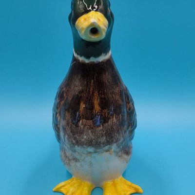 Hand‑Painted Italian Ceramic Mallard Pitcher / Jug — Marked for Neiman Marcus