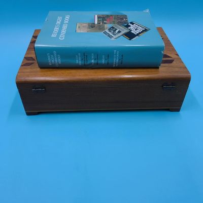 Pair of Decorative Boxes — Inlaid Wood Keepsake Box & Reader's Digest Blue Storage Box