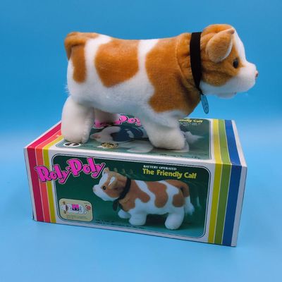 Roly-Poly Battery Operated "The Friendly Calf" Plush Toy with Original Box
