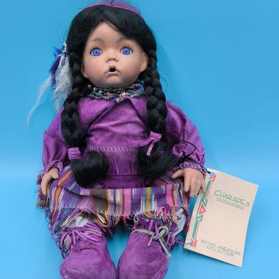 Charades "Native American Collection" porcelain doll — "Purple Dawn" (with tag & certificate)
