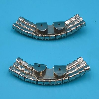 Pair of Curved Silver‑Tone Rhinestone Jewelry Clips / Connectors