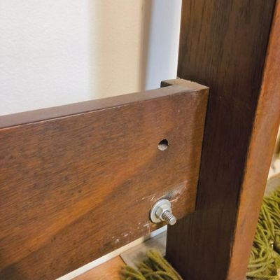 Drexel Heritage "French Countryside" Wood Headboard with Metal Scroll Crest