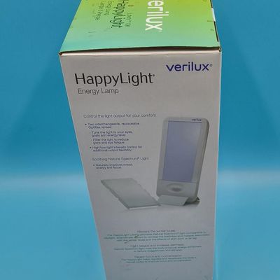 Verilux HappyLight Liberty 10K Energy Lamp — Verilux-branded light therapy lamp, boxed