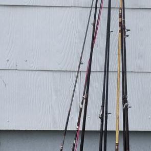 Lot of 8 Used Fishing Rods — cork & foam handles, mixed finishes