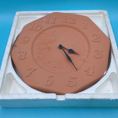 Lillian Vernon Terra Cotta‑Colored Octagonal Wall Clock (1)