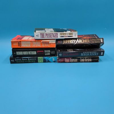 Lot of ~7 Paperback Novels — Archer, Patterson, Krentz, Higgins, Parker, Fairstein, Patrick A. Davis
