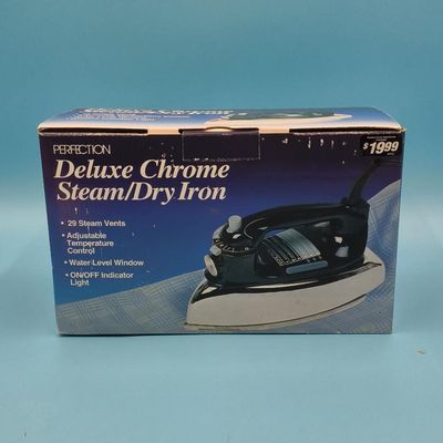 PERFECTION Deluxe Chrome Steam/Dry Iron — boxed (model W14A4631)