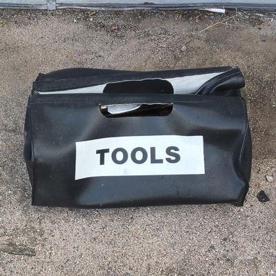 Lot of Mixed Hand Tools with Black 'TOOLS' Vinyl Tool Bag — approx. 15–20 Pieces (Used)