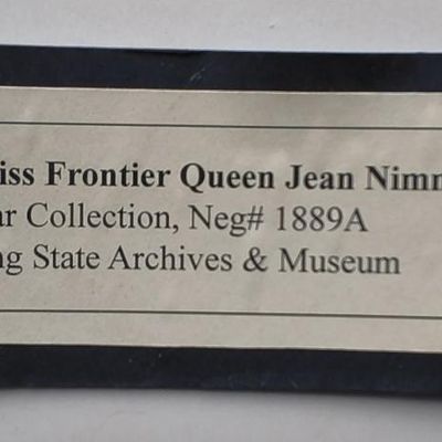 Photograph print: "First Miss Frontier Queen Jean Nimmo, 1931" (Brammar Collection, Wyoming State Archives)