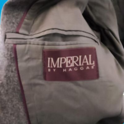 Men's Grey Blazer / Sport Coat — "Imperial by Haggar" (Made in U.S.A.) large