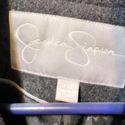 Jessica Simpson Women's Grey Double-Breasted Coat — Size XL/G (Made in China)