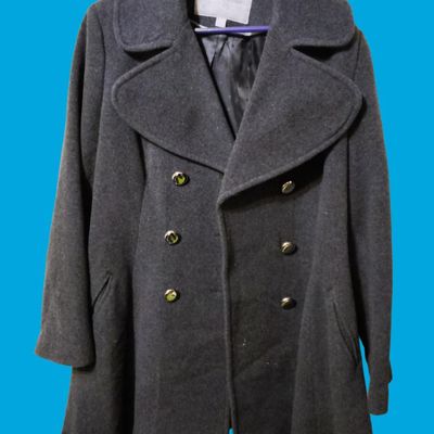 Jessica Simpson Women's Grey Double-Breasted Coat — Size XL/G (Made in China)