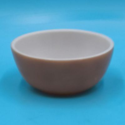 Lot of 2 Small Ceramic Glazed Bowls — White Interior, Pink & Tan Exteriors