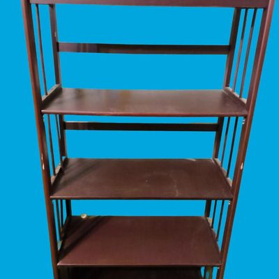 Five‑Shelf Dark Wood Open Bookcase / Display Shelving Unit
