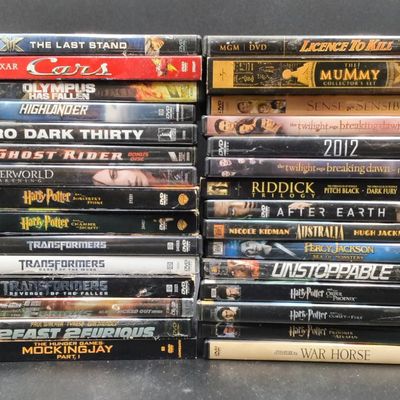 Lot of ~35–40 Assorted DVD Movies — titles incl. Disney·PIXAR Cars, Harry Potter, Transformers, The Mummy