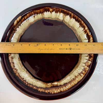 Vintage Hull Pottery Brown Drip Glaze Platter