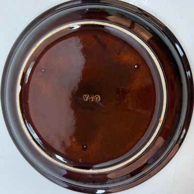 Vintage Hull Pottery Brown Drip Glaze Platter