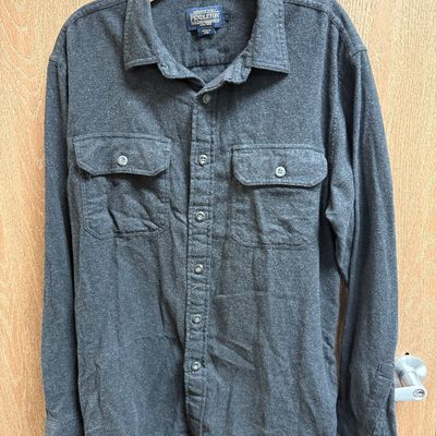 Pendleton Men's Grey Wool Blend Flannel Shirt - Size L