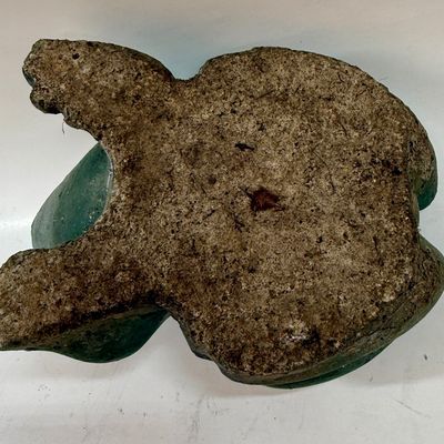 Vintage Cast Stone Frog Garden Statue