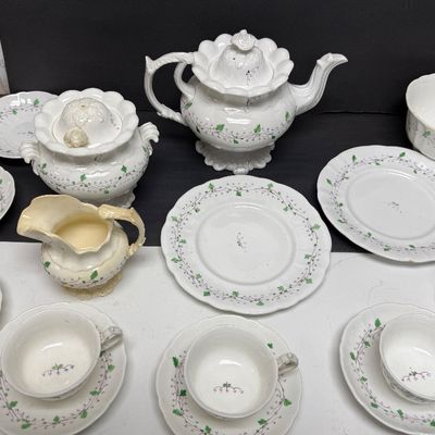 Vintage Mitterteich Bavarian Ming Green China Set incomplete 18 pcs