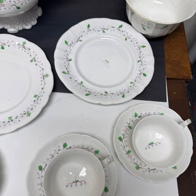 Vintage Mitterteich Bavarian Ming Green China Set incomplete 18 pcs