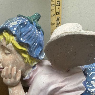 Garden Fairy Figurine with Leaf Stepping Stone