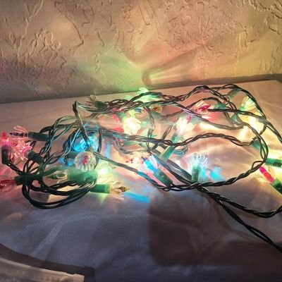 Vintage Multi-Color Flower Reflector Christmas Lights
