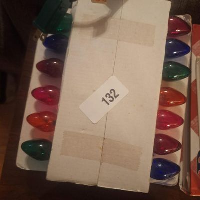Vintage C9 Christmas Light String with Multi-Color Bulbs