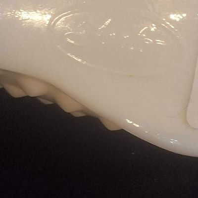 Fenton White Milk Glass Hobnail Cat Head Shoe Figurine