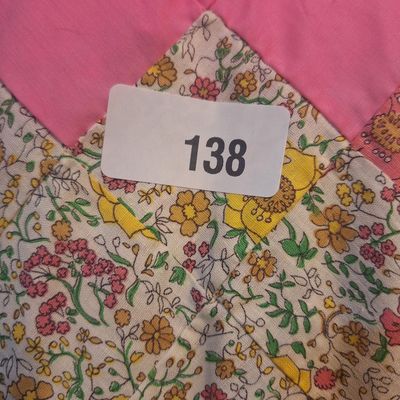 Vintage Hand-Pieced Trip Around the World Patchwork Quilt TOP king size