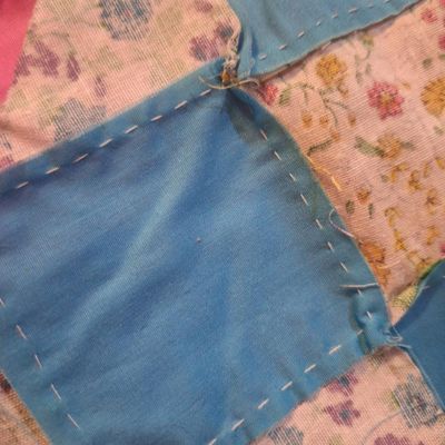 Vintage Hand-Pieced Trip Around the World Patchwork Quilt TOP king size