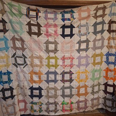 Vintage Hand-Pieced Patchwork Quilt Top