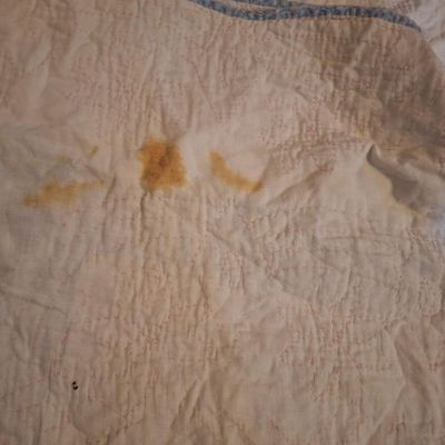 Vintage Sunbonnet Sue Embroidered Quilt- top edge has a lot of damage. see all photos.