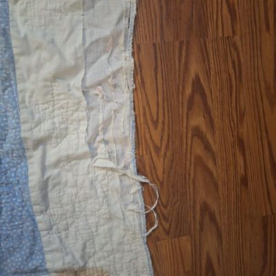 Vintage Sunbonnet Sue Embroidered Quilt- top edge has a lot of damage. see all photos.
