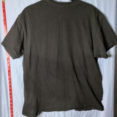 Sale Photo Thumbnail #41: Black Brooklyn Vertical short sleeve t-shirt featuring a graphic print of a bunny with an 'X' eye and red 'BAD' lettering. Made of 100% cotton in Mexico. Size XL. Length measures approximately 28.5 inches from top shoulder to bottom hem. Shows light wear 