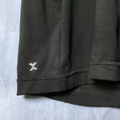 Sale Photo Thumbnail #47: Xersion brand women's black full-zip activewear jacket in size 0X. Features Quick-Dri moisture-wicking fabric, ventilated perforated panels across the upper chest and back, and front zipper pockets. Made of 88% polyester and 12% spandex. Appears lightly u