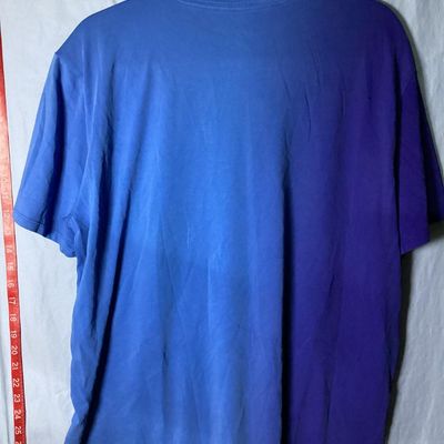 Sale Photo Thumbnail #52: Men's Nike short sleeve t-shirt featuring the Kevin Durant KD logo printed on the front. Features a two-tone blue and purple color block style design. Marked size XL (Athletic Cut). Gently used condition with light wear and minor wrinkling.