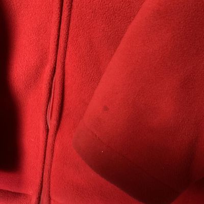 Sale Photo Thumbnail #186: Red hooded fleece jacket by Denim & Co. (d & co.), featuring a soft cream-colored sherpa/fleece lining, full zip closure, front side pockets, and an attached hood. 

- Brand: Denim & Co.
- Size: US 1X (UK 2XL, DE XL, IT 2XL, FR XXL)
- Color: Red with Off-