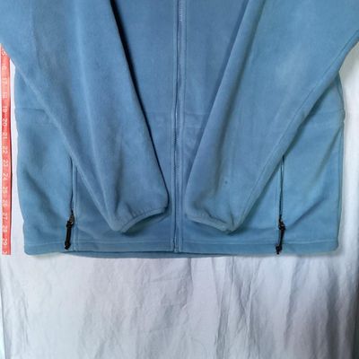 Sale Photo Thumbnail #201: L.L. Bean women's full-zip fleece jacket in light blue. Features front zippered pockets, high collar, interior cinch waist adjustment, and branded zipper pull. 

- Brand: L.L. Bean
- Size: Women's XL - Regular
- Material: 100% Polyester
- Color: Light Blu