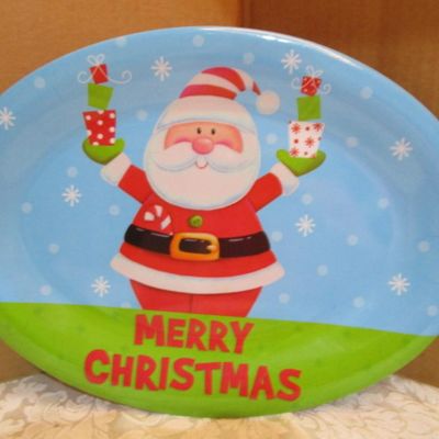 Sale Photo Thumbnail #129: Platter and 2 Christmas tree trays are plastic, the other 2 trays are metal, See pictures